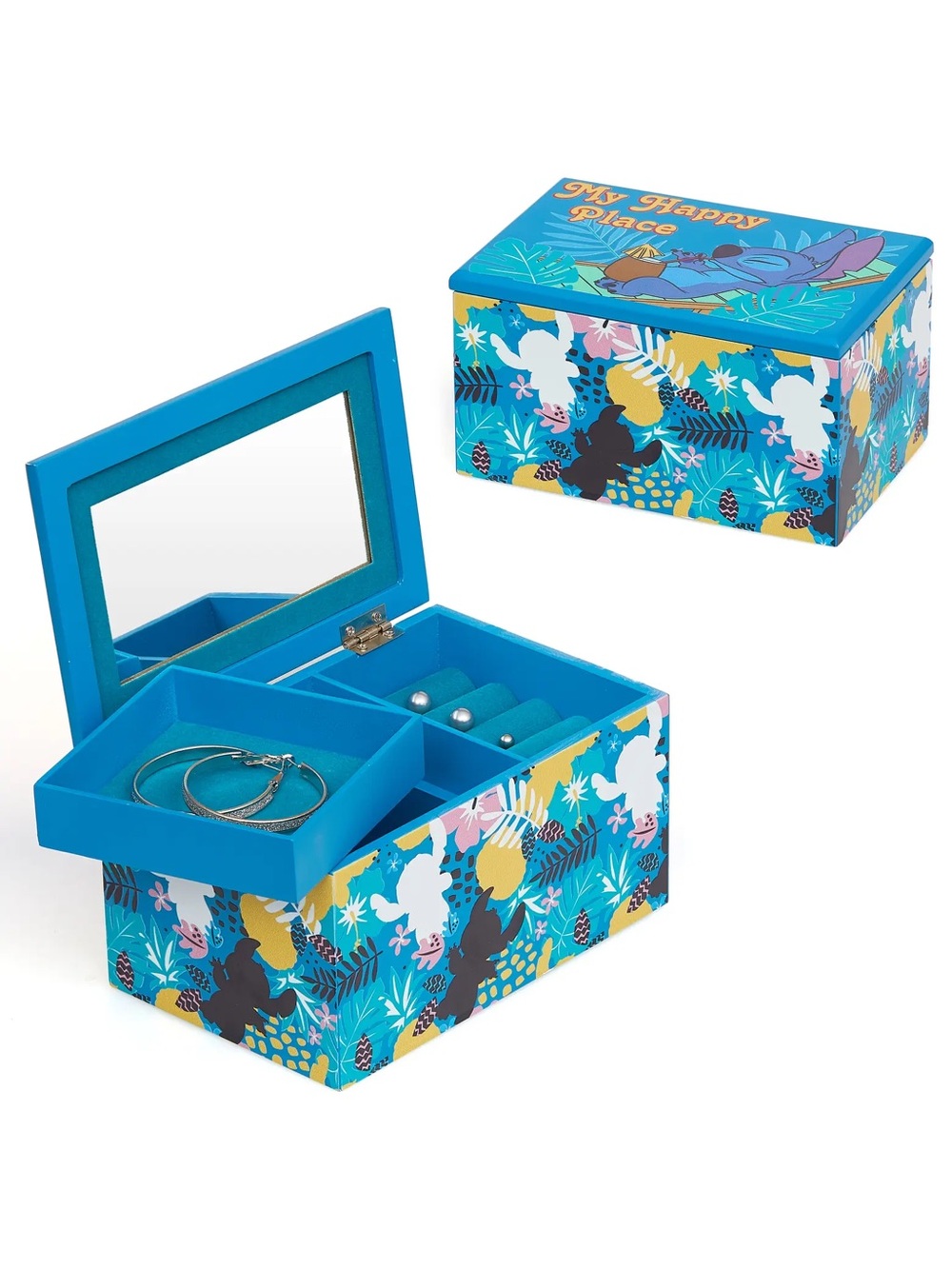 Disney Stitch Jewelry Box with Mirror and removable trays